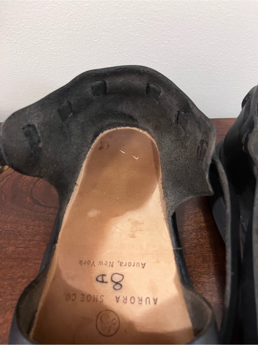 AURORA Black Mary Jane Leather Ankle Strap Shoes US 8D - Picture 12 of 17